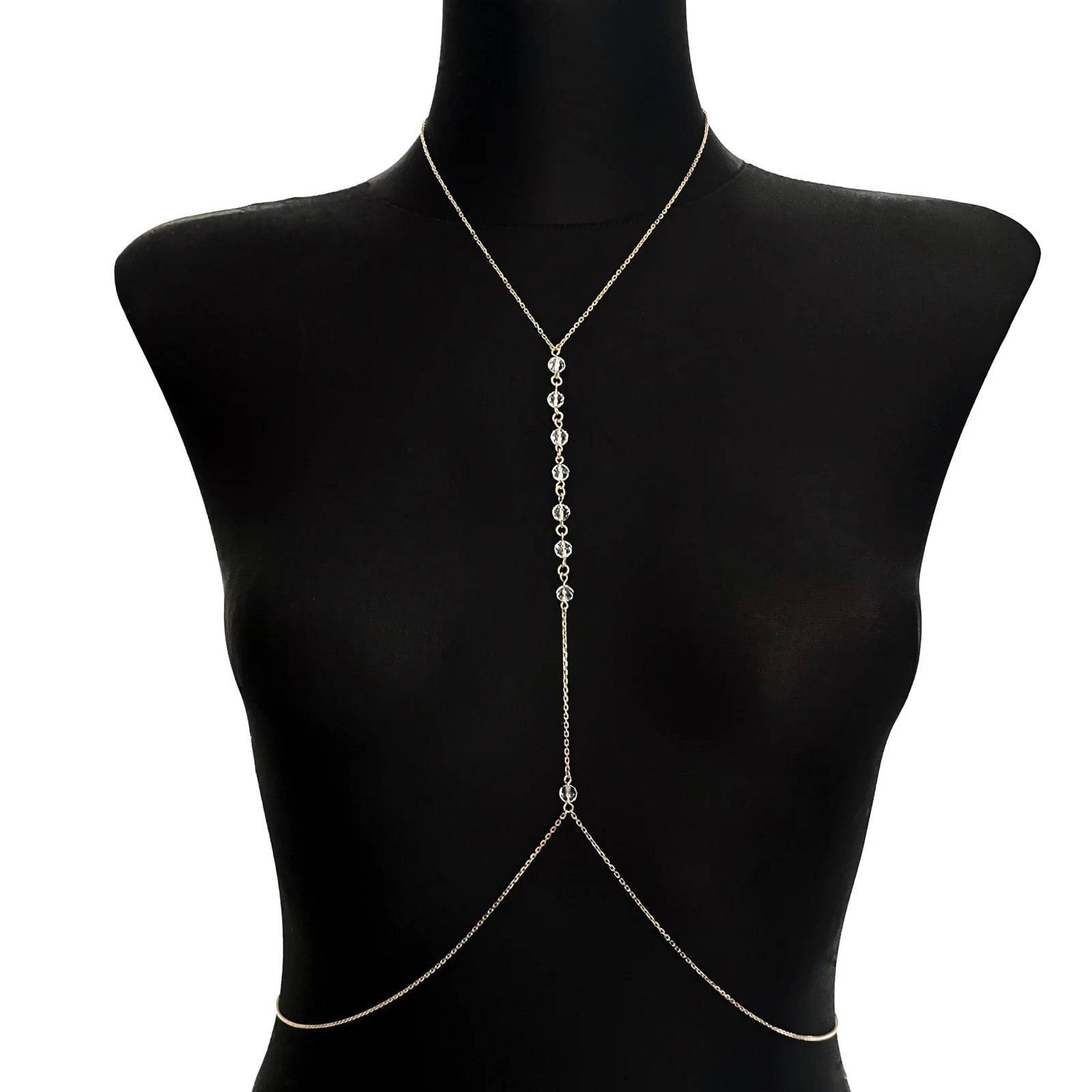 Body Chain pozłacany – Kryształ Górski