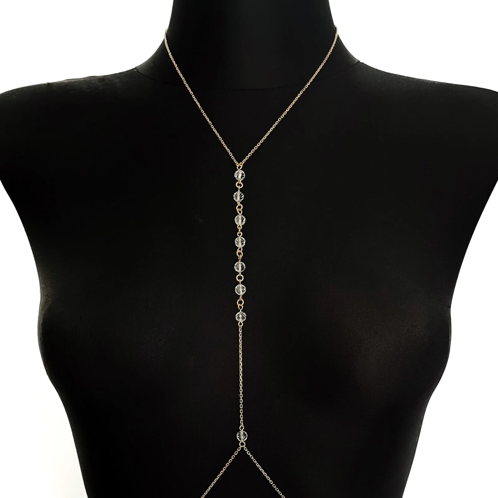 Body Chain pozłacany – Kryształ Górski - obrazek 2