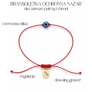 Bransoletka Ochronna NAZAR na czerwonej nici