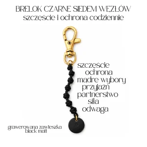 Brelok z Siedmioma Czarnymi Węzłami i grawerowaną zawieszką