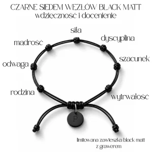 Czarne Siedem Węzłów z zawieszką BLACK MATT edycja na Dzień Taty
