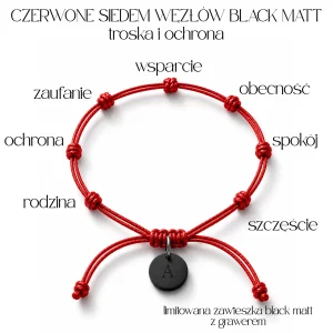 Czerwone Siedem Węzłów z zawieszką BLACK MATT edycja na Dzień Taty