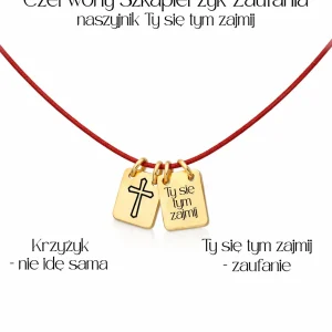 Czerwony Szkaplerzyk Zaufania naszyjnik Ty się tym zajmij