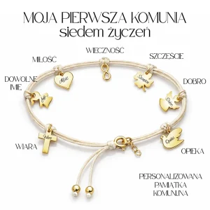 Moja Pierwsza Komunia SIEDEM ŻYCZEŃ pamiątka na Komunię Świętą z personalizacją
