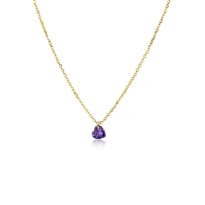 Naszyjnik celebrytka pozłacana crystal heart violet