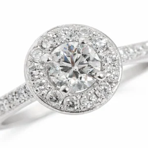 Platynowy pierścionek z diamentami 0.55ct cudowny zaręczyny