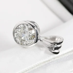 Złota zawieszka z dużym brylantem 1.04ct białe złoto 18K